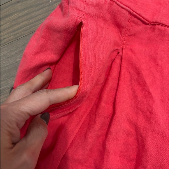 ATHLETA Playa Linen Wide Leg Crop Pants Passion Fruit Coral. Size 4 - Picture 6 of 11